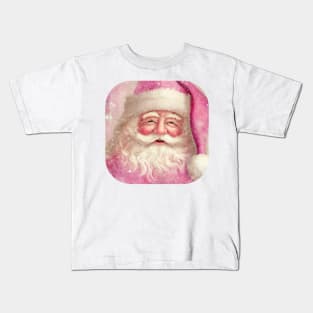 Retro Vintage Pink Santa Claus Kids T-Shirt